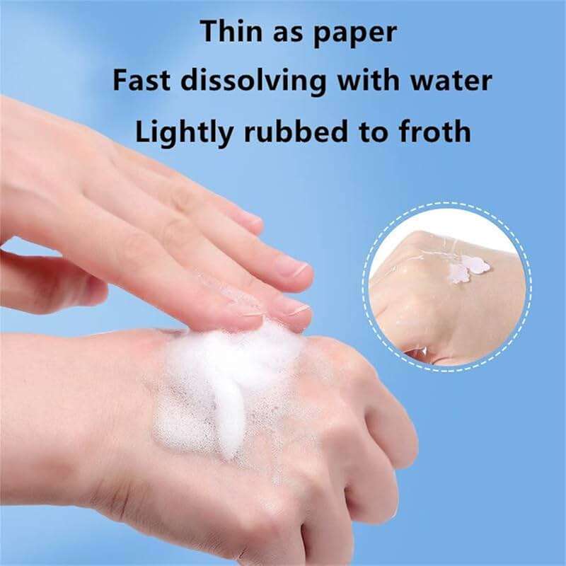 4 Different Scented Mini Fresh Portable Disposable Petal Hand Wash Sheets, Dissolvable Hand Bath Soap, Suitable for Children and Adults, Outdoor, Travel, Camping, 4 Boxes (Approx 400 Sheets) - Image 4