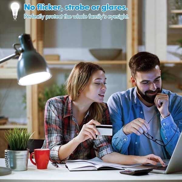 LED Light Bulbs, 100 Watt Equivalent A19, 13W 5000K Daylight White 1500 Lumens Non-Dimmable Bright E26 Edison Medium Screw Bulbs for Home Bedroom Kitchen Living Room Office Lamp, 4-Pack - Image 6