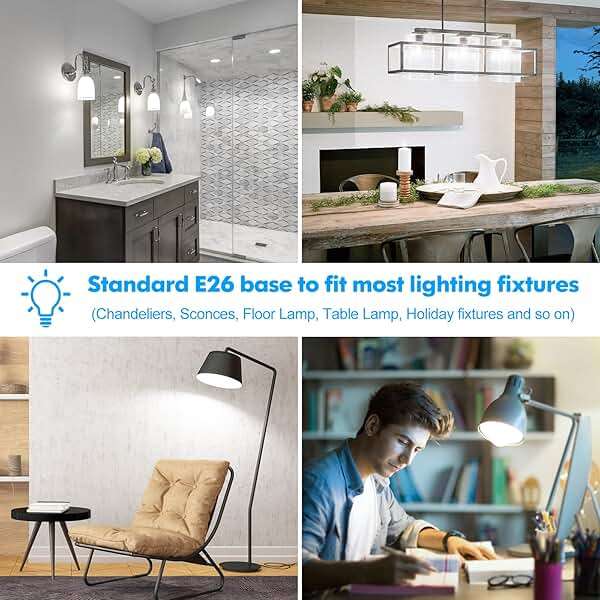 LED Light Bulbs, 100 Watt Equivalent A19, 13W 5000K Daylight White 1500 Lumens Non-Dimmable Bright E26 Edison Medium Screw Bulbs for Home Bedroom Kitchen Living Room Office Lamp, 4-Pack - Image 7