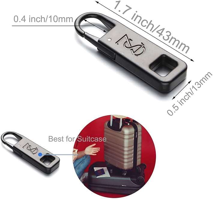Zpsolution Luggage Zipper Pull Replacement - Heavy Duty Detachable Zipper Pullers Repair for Suitcases Easy to Use Larger Stronger - Image 4