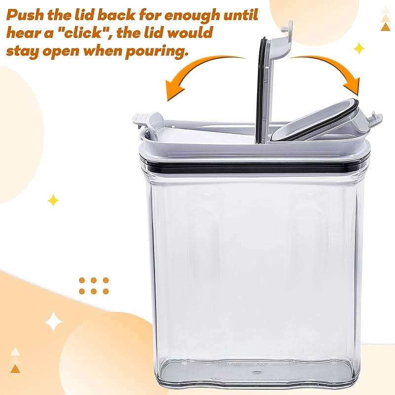 FreshKeeper Cereal Containers Storage Set, Airtight Food Storage Container with Lid 4L/135.2oz, 2PCS BPA-FREE Plastic Pantry Organization Canisters for Rice Cereal Flour Sugar Dry Food in Kitchen - Image 6