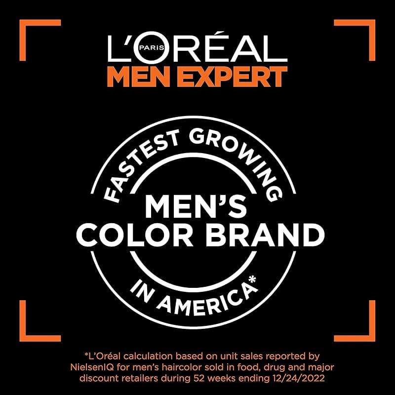 L’Oreal Paris Men Expert One Twist Mess Free Permanent Hair Color, Mens Hair Dye to Cover Grays, Easy Mix Ammonia Free Application, Dark Brown 03, 2 Application Kit - Image 4