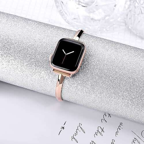 PlusRoc Stainless Steel Band Compatible with Apple Watch Band 38mm 40mm 41mm 42mm 44mm 45mm 46mm 49mm iWatch SE Series 11 10 9 8 7 6 5 4 3 2 1, Slim Versatile Bangle Bracelet for Women - Image 2