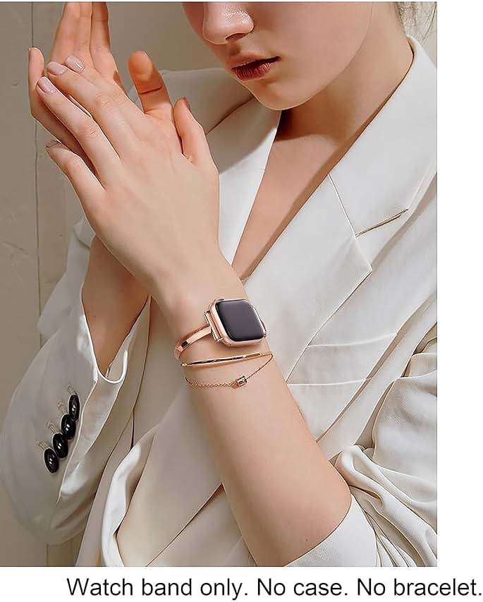 PlusRoc Stainless Steel Band Compatible with Apple Watch Band 38mm 40mm 41mm 42mm 44mm 45mm 46mm 49mm iWatch SE Series 11 10 9 8 7 6 5 4 3 2 1, Slim Versatile Bangle Bracelet for Women - Image 4