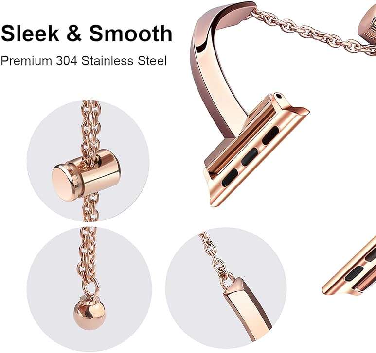 PlusRoc Stainless Steel Band Compatible with Apple Watch Band 38mm 40mm 41mm 42mm 44mm 45mm 46mm 49mm iWatch SE Series 11 10 9 8 7 6 5 4 3 2 1, Slim Versatile Bangle Bracelet for Women - Image 5