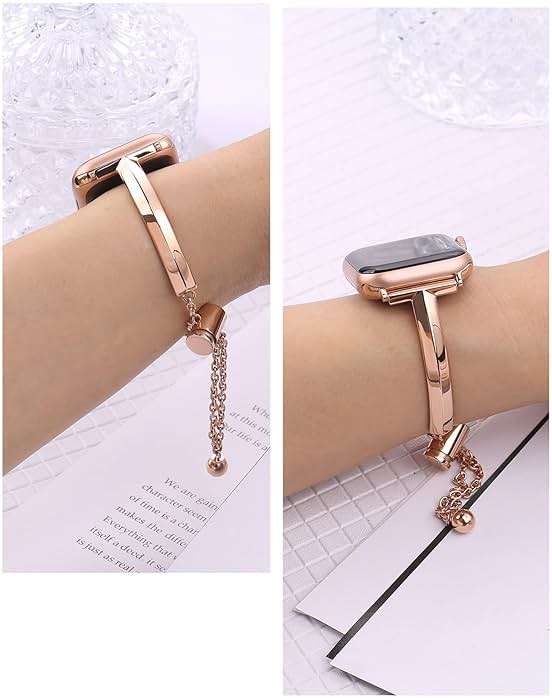PlusRoc Stainless Steel Band Compatible with Apple Watch Band 38mm 40mm 41mm 42mm 44mm 45mm 46mm 49mm iWatch SE Series 11 10 9 8 7 6 5 4 3 2 1, Slim Versatile Bangle Bracelet for Women - Image 7