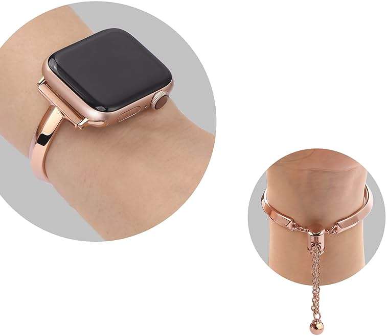 PlusRoc Stainless Steel Band Compatible with Apple Watch Band 38mm 40mm 41mm 42mm 44mm 45mm 46mm 49mm iWatch SE Series 11 10 9 8 7 6 5 4 3 2 1, Slim Versatile Bangle Bracelet for Women - Image 8