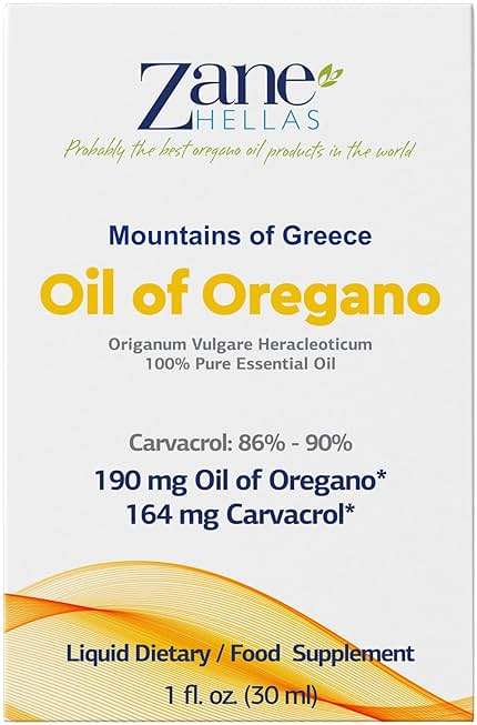 Zane Hellas 190 mg Oregano Oil-164 mg Carvacrol per Serving-4 Drops Daily. 100% Greek Undiluted Oil of Oregano. 86%-90% Min Carvacrol. Probably The Best Oregano Oil in The World. 1 fl. oz.- 30ml - Image 2