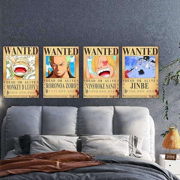 TYZZHOA 25PCS Anime [OP] Wanted Posters 30×21cm, New Bounty Edition, Straw Hat Pirates Crew Nika Luffy 3 Billion, Zoro, Sanji, [OP] Anime Gifts(Retro) - Image 5