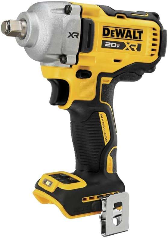 DEWALT 20V MAX Cordless Impact Wrench, 1/2' Hog Ring, Includes LED Work Light and Belt Clip, Bare Tool Only (DCF891B) - Image 1