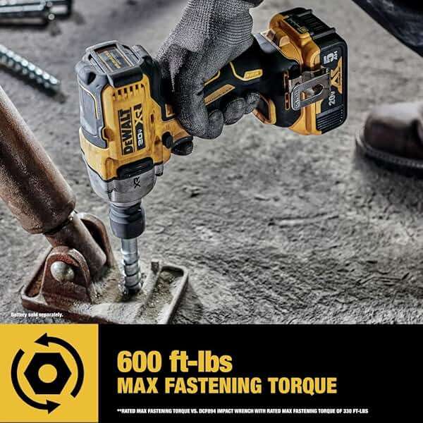 DEWALT 20V MAX Cordless Impact Wrench, 1/2' Hog Ring, Includes LED Work Light and Belt Clip, Bare Tool Only (DCF891B) - Image 6