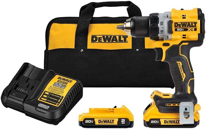 DEWALT 20V MAX XR Cordless Drill/Driver Kit, Brushless, Compact, with 2 Batteries and Charger (DCD800D2) - Image 1