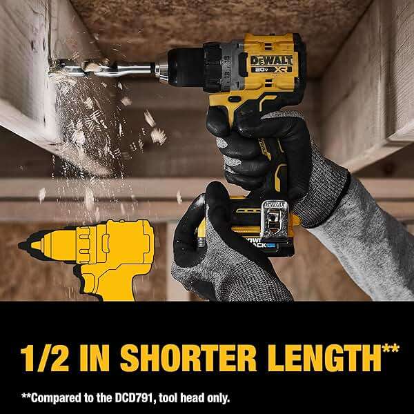 DEWALT 20V MAX XR Cordless Drill/Driver Kit, Brushless, Compact, with 2 Batteries and Charger (DCD800D2) - Image 7