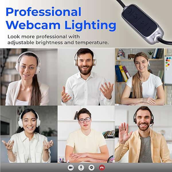 HumanCentric Video Conference Lighting - Webcam Light for Streaming, LED Monitor and Laptop Light for Video Conferencing, Zoom Lighting for Computer, Replace Ring Light for Zoom Meeting, Double Kit - Image 8