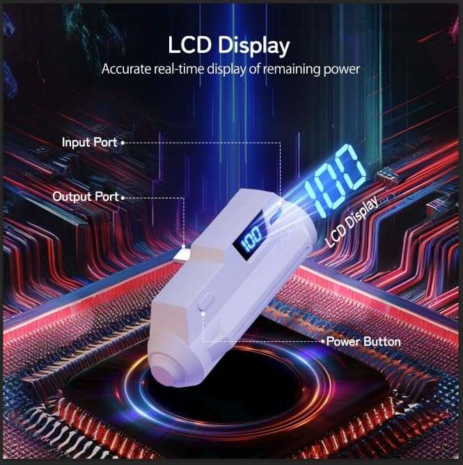 Battery Pack for Meta Quest 3/3S/2 - 18W Fast Charging Extended Battery with LCD Display - Lightweight VR Accessories Compatible with Oculus Quest 2/3/3S - 5000mAh Portable Battery Extra 1-2H Palytime - Image 2