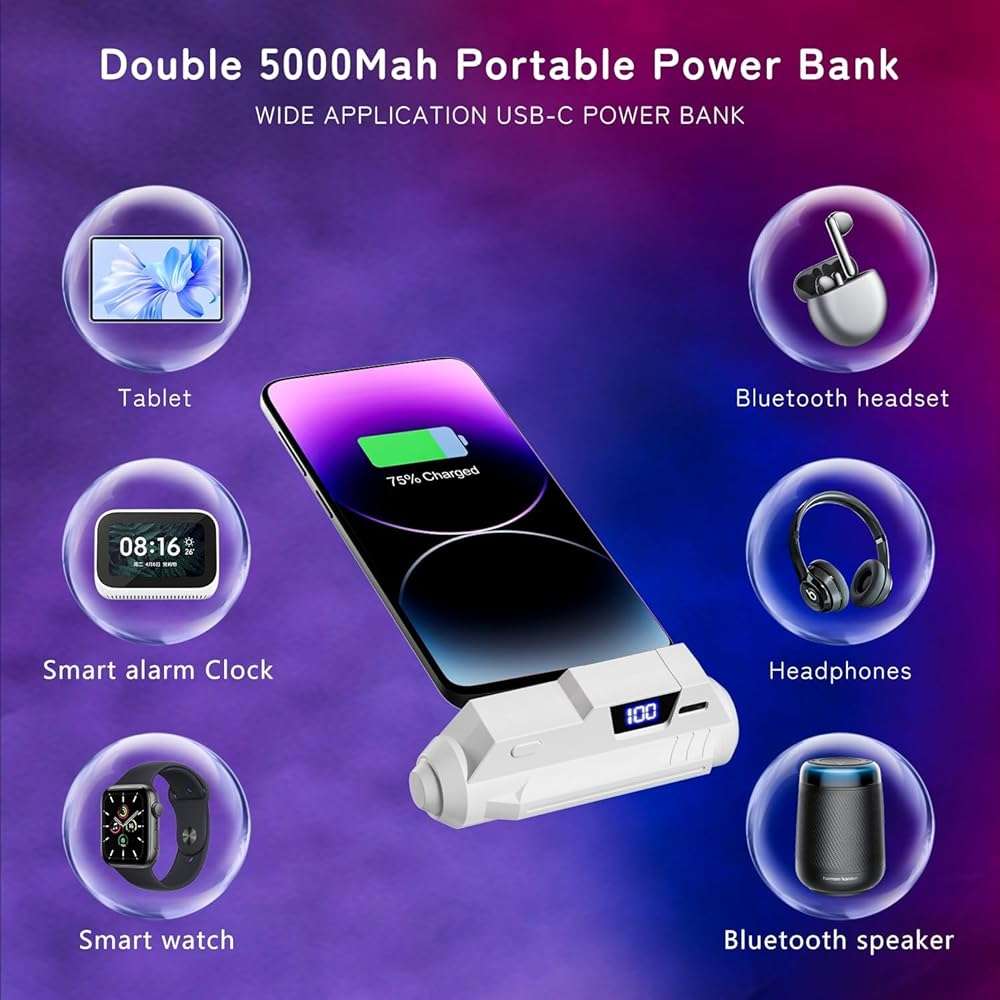 Battery Pack for Meta Quest 3/3S/2 - 18W Fast Charging Extended Battery with LCD Display - Lightweight VR Accessories Compatible with Oculus Quest 2/3/3S - 5000mAh Portable Battery Extra 1-2H Palytime - Image 6