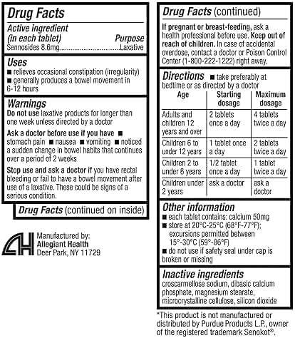 HealthA2Z® Senna Laxative | 300 Count | Sennosides 8.6mg | Natural Vegetable | Laxative Ingredients | Overnight Relief | Bowel Movement | Relief from Constipation - Image 4