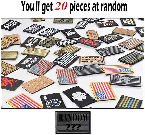 Harsgs 20 Pieces Random Tactical Morale Patch Bundle, Full Embroidery Loop and Hook Patches Set for Caps, Bags, Backpacks, Vest, Military Uniforms,Tactical Gears Etc - Image 5