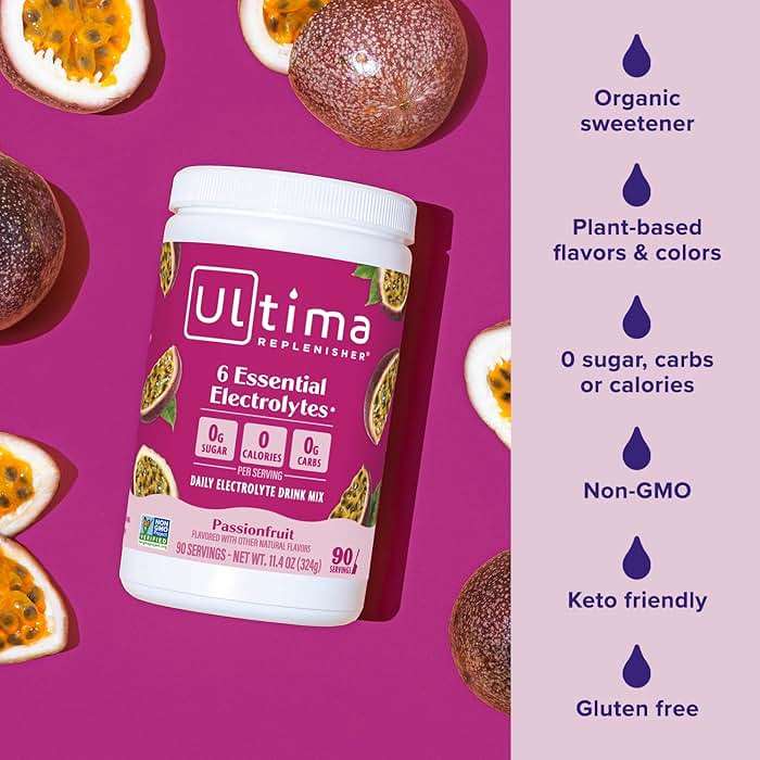 Ultima Replenisher Daily Electrolyte Powder Drink Mix – Sugar Free – Passionfruit, 90 Servings – Hydration Powder with 6 Key Electrolytes and Trace Minerals – Keto Friendly, Non-GMO - Image 5
