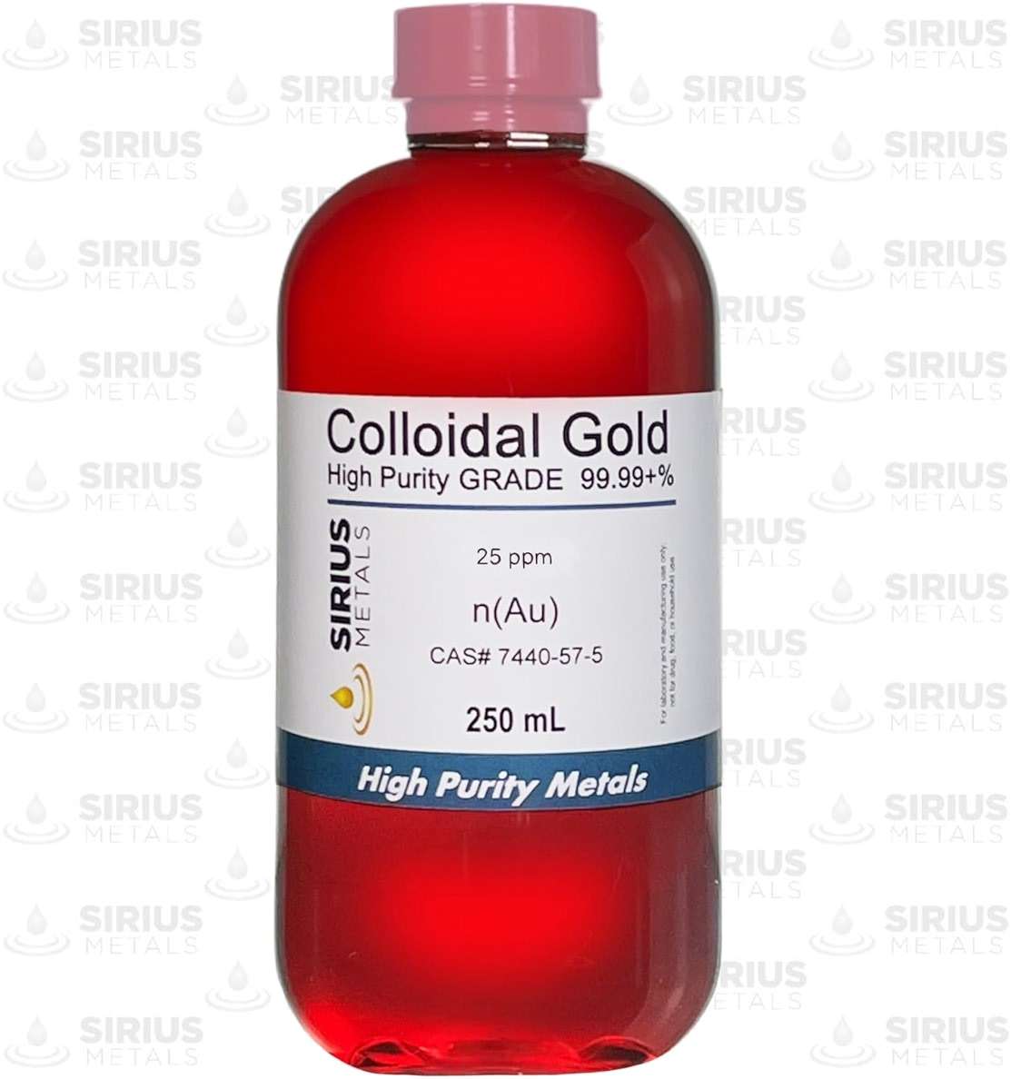 Sirius Metals True Colloidal Gold – 25 ppm - 99.99+% Purity - 250 mL (8.45 Fl Oz) in Clear BPA-Free Plastic Bottle - Made in USA - Image 2