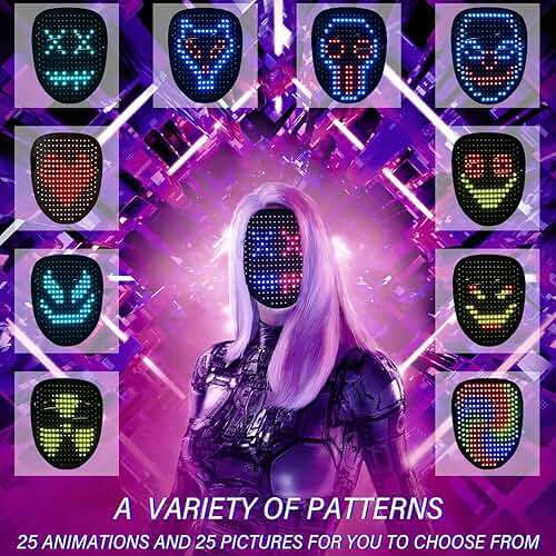 Depointer Life LED Mask Light up Masks With Gesture Sensing,Teen Boys Gifts Perfect Gifts for Halloween Christmas Birthday - Image 3