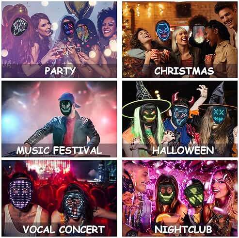 Depointer Life LED Mask Light up Masks With Gesture Sensing,Teen Boys Gifts Perfect Gifts for Halloween Christmas Birthday - Image 7