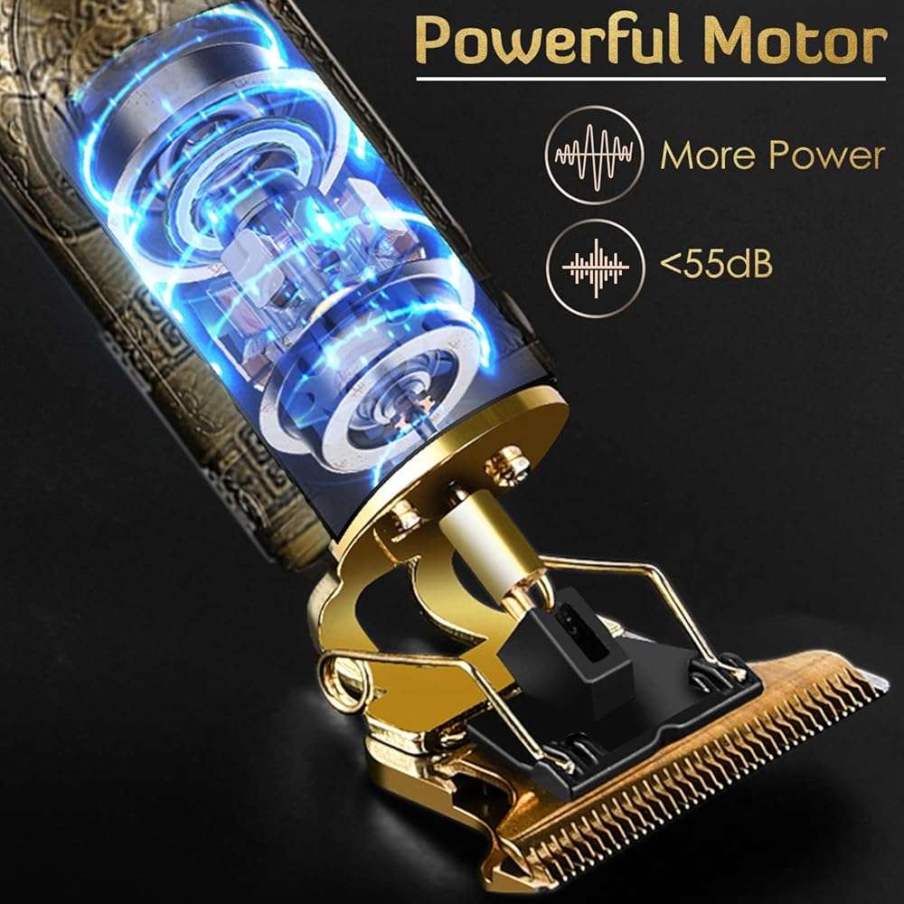 PXLISIE Professional Cordless Hair Trimmer, T-Blade Clippers for Men, Zero Gapped Rechargeable Beard Trimmer, Hair Cutting Kit With Guide Combs, Ear Spoon Tool Set - Image 4