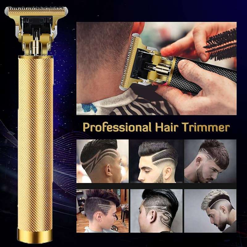 Hair Clippers for Men, Hair Trimmer T Blade Trimmer Zero Gapped Trimmer, Cordless Rechargeable Beard Trimmer Shaver Hair Cutting Kit with Ear Spoon Tool Set (Gold) - Image 2