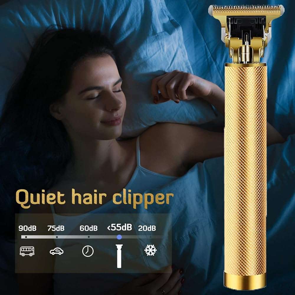 Hair Clippers for Men, Hair Trimmer T Blade Trimmer Zero Gapped Trimmer, Cordless Rechargeable Beard Trimmer Shaver Hair Cutting Kit with Ear Spoon Tool Set (Gold) - Image 7