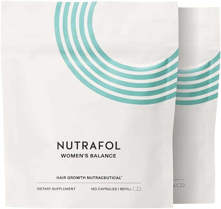 Nutrafol Women's Balance Hair Growth Supplements, for Ages 45+, Clinically Proven for Visibly Thicker Hair and Scalp Coverage, Dermatologist Recommended - 2 Month Supply, 2 Refill Pouches - Image 1