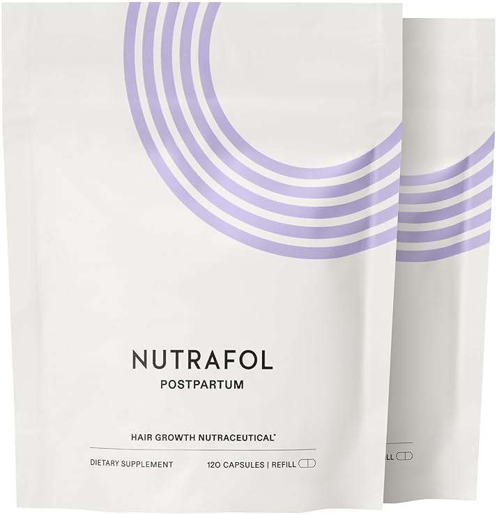 Nutrafol Postpartum Hair Growth Supplements, Clinically Tested for Visibly Thicker Hair and Less Shedding, Breastfeeding-friendly - Image 1