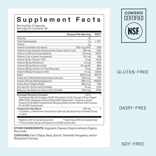 Nutrafol Postpartum Hair Growth Supplements, Clinically Tested for Visibly Thicker Hair and Less Shedding, Breastfeeding-friendly - Image 6