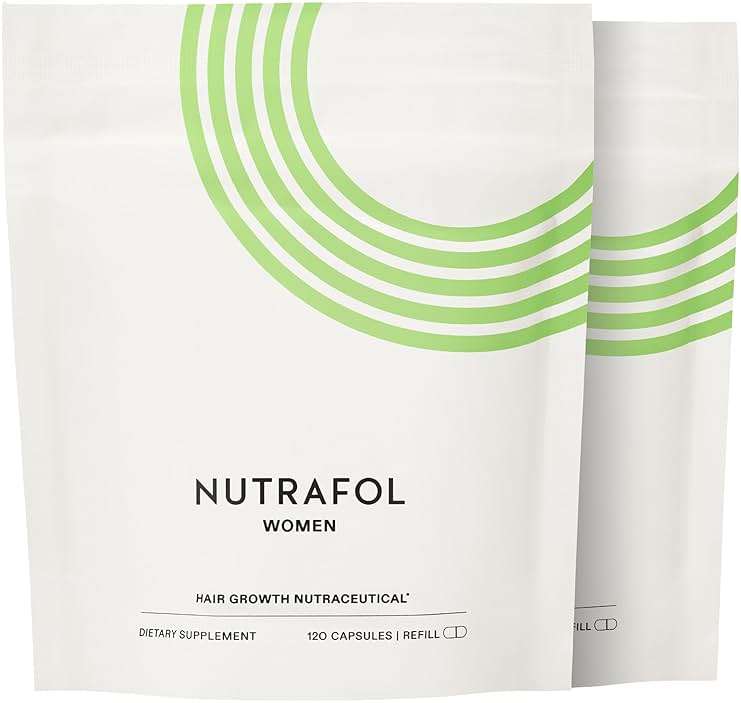 Nutrafol Women's Hair Growth Supplements, Ages 18-44, Clinically Proven for Visibly Thicker and Stronger Hair in 3-6 Months, Dermatologist Recommended - 2 Month Supply, 2 Refill Pouches - Image 1
