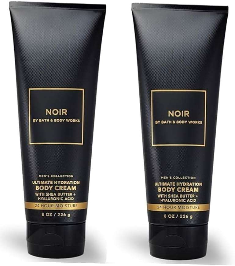 Bath and Body Works Men's Collection Ultimate Hydration Ultra Shea Body Cream 8 Oz 2 Pack (Noir) - Image 1