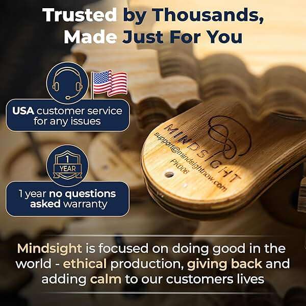 Mindsight Moving Kinetic Wall Art - Wind up to power peaceful motion (no battery) - Calming Wall Décor for Living Room, Office, Bedroom, Kitchen - Hand Crafted Wood - Ripple, Canyon Brown - Image 6