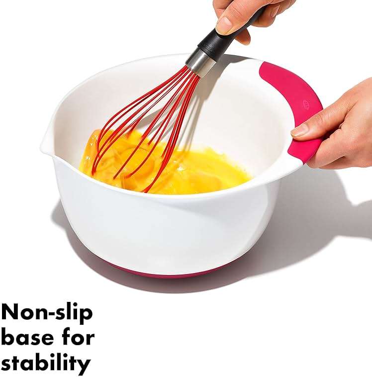 OXO,plastic Good Grips 3-Piece Mixing Bowl Set – Blueberry, Jam & Seltzer Handles​,4.7 LITERS, Large - Image 4