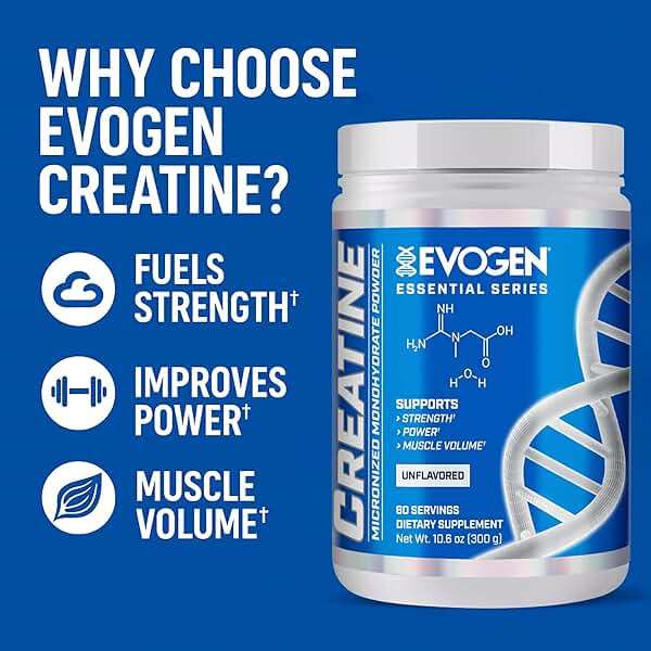 Evogen Creatine Monohydrate Powder - Micronized Creatine for Women & Men | Pure Creatine Powder Supplement for Strength, Power & Recovery | Unflavored | 60 Servings - Image 2