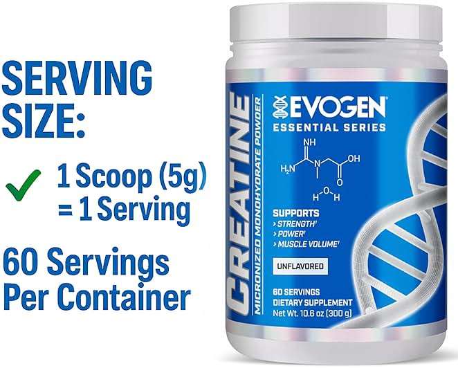 Evogen Creatine Monohydrate Powder - Micronized Creatine for Women & Men | Pure Creatine Powder Supplement for Strength, Power & Recovery | Unflavored | 60 Servings - Image 3