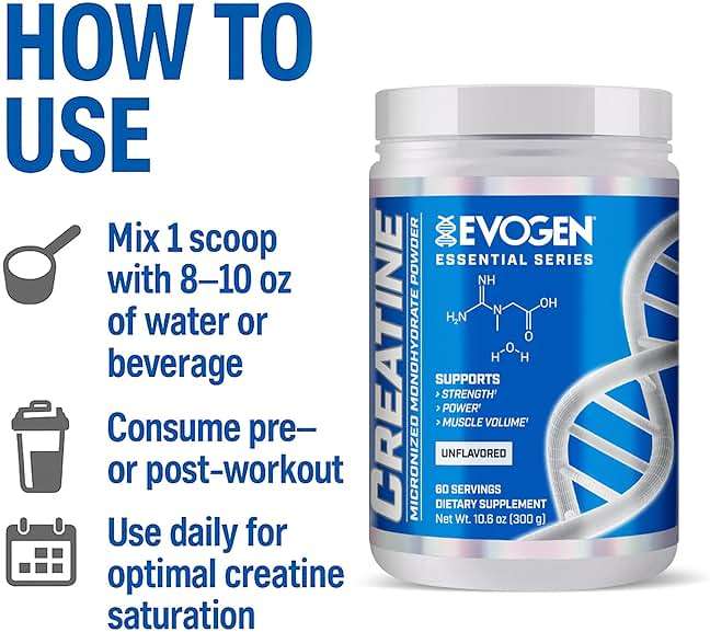 Evogen Creatine Monohydrate Powder - Micronized Creatine for Women & Men | Pure Creatine Powder Supplement for Strength, Power & Recovery | Unflavored | 60 Servings - Image 4
