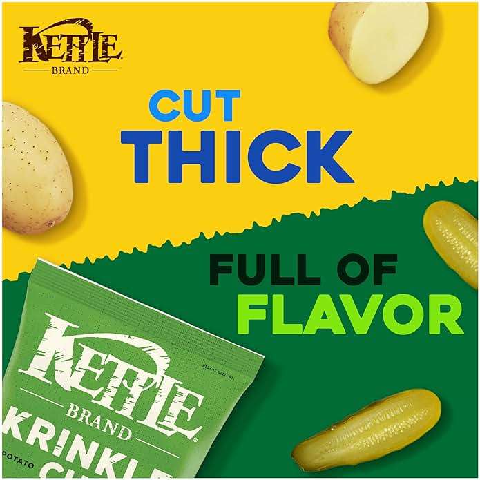 Kettle Brand Potato Chips, Krinkle Cut, Dill Pickle Kettle Chips, 7.5 Oz - Image 4