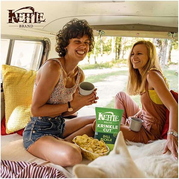 Kettle Brand Potato Chips, Krinkle Cut, Dill Pickle Kettle Chips, 7.5 Oz - Image 5