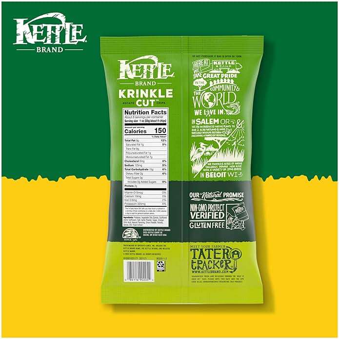 Kettle Brand Potato Chips, Krinkle Cut, Dill Pickle Kettle Chips, 7.5 Oz - Image 6
