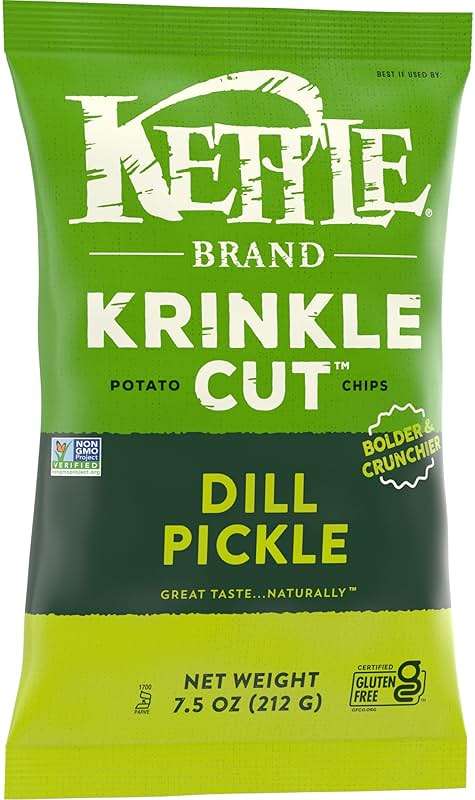 Kettle Brand Potato Chips, Krinkle Cut, Dill Pickle Kettle Chips, 7.5 Oz - Image 7