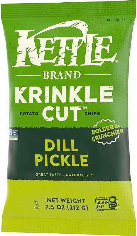 Kettle Brand Potato Chips, Krinkle Cut, Dill Pickle Kettle Chips, 7.5 Oz - Image 8