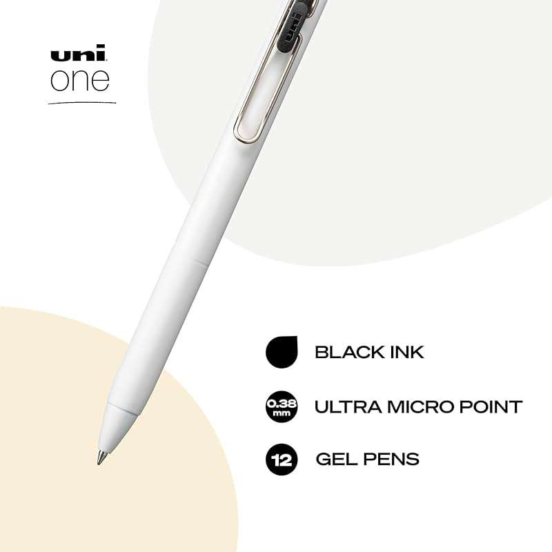 Uniball One Gel Pen 12 Pack; 0.38mm Ultra Micro Black Pens; Gel Ink Pens | Office Supplies Sold by Uniball are Pens; Ballpoint Pen; Colored Pens; Gel Pens; Fine Point; Smooth Writing Pens - Image 2