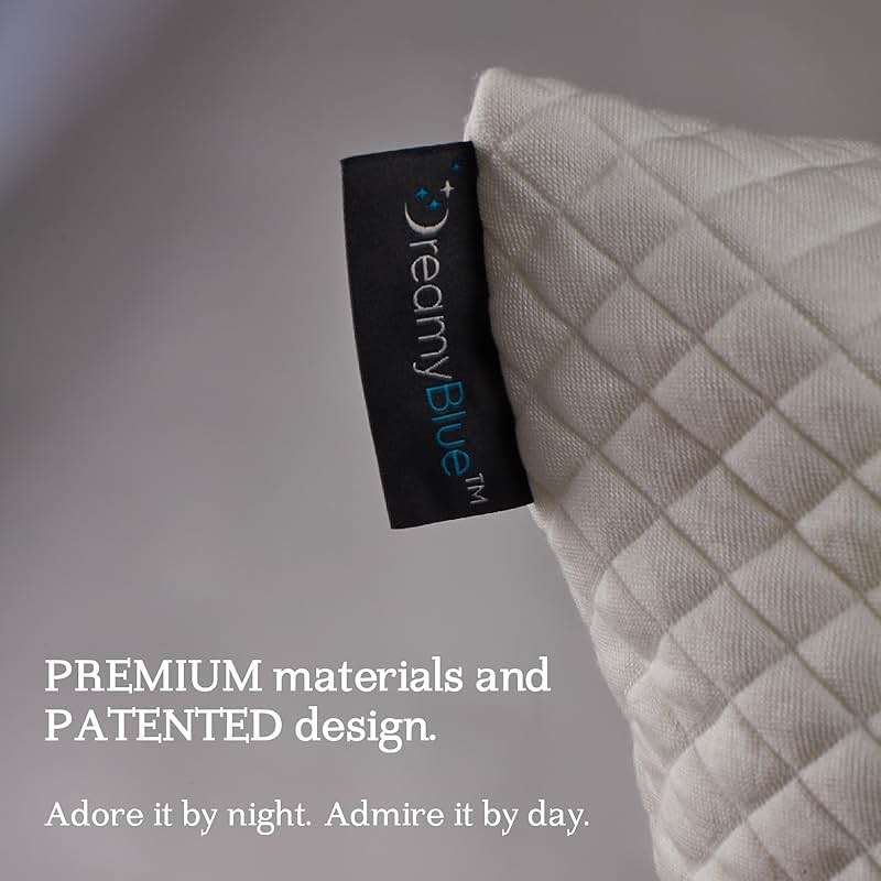 DreamyBlue Signature Pillow w/Adjustable Loft • Shredded Memory Foam Fill • Neutral Alignment for Side, Back, and Stomach Sleepers • Washable Bamboo Rayon Cover • CertiPUR-US Certified Foam (Queen) - Image 6