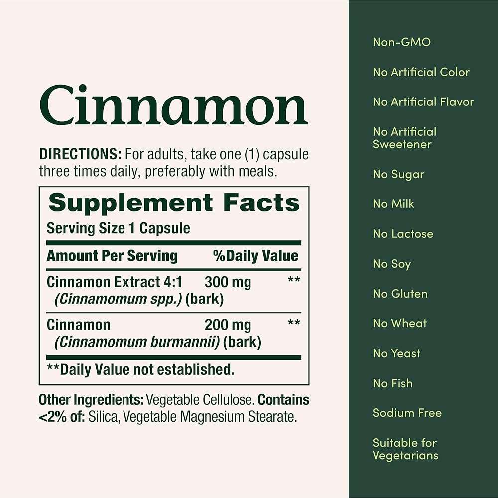 Nature's Bounty Cinnamon Capsules, Herbal Supplement, Supports Sugar Metabolism, 1500mg, 100 Capsules - Image 2