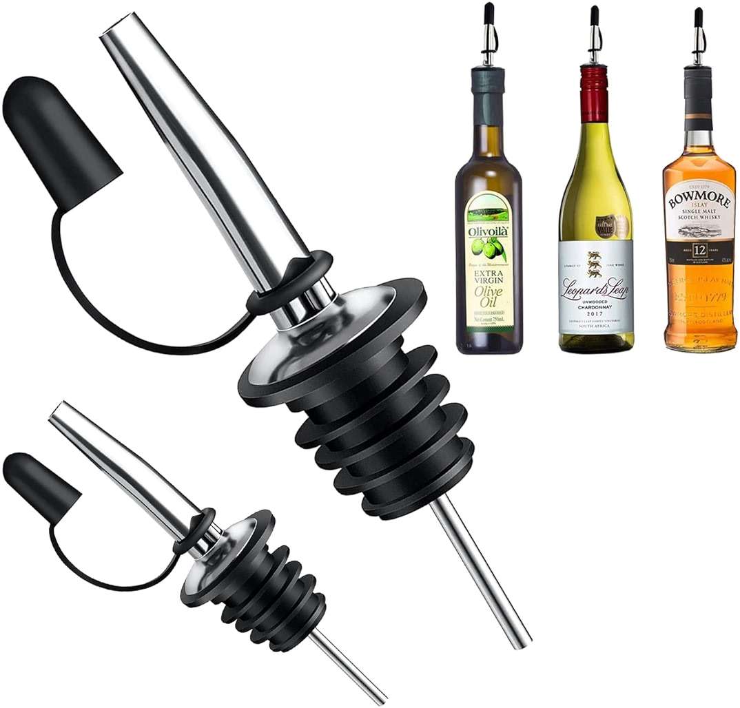 Pafusen 12 Pack Liquor Pour Spout With Dust Caps - Bottle Pourers for Alcohol, Olive Oil - Speed Pourers, Bar Bartender Accessories - Image 4