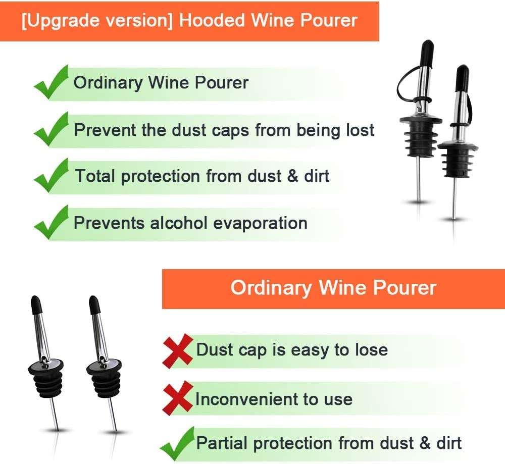 Pafusen 12 Pack Liquor Pour Spout With Dust Caps - Bottle Pourers for Alcohol, Olive Oil - Speed Pourers, Bar Bartender Accessories - Image 6
