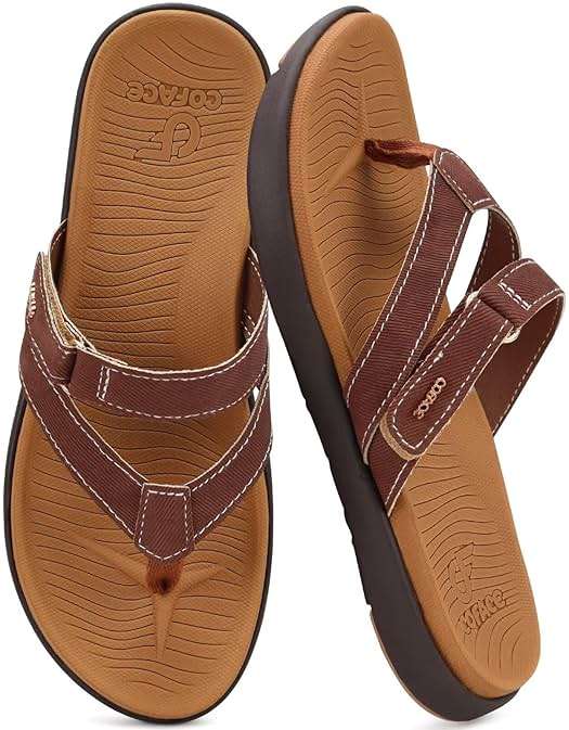 COFACE Womens Fashion Orthotic Flip Flops Ladies Slip On Lightweight Athletic Yoga Mat Cushion Thong Sandals With Comfortable Plantar Fasciitis Arch Support - Image 7